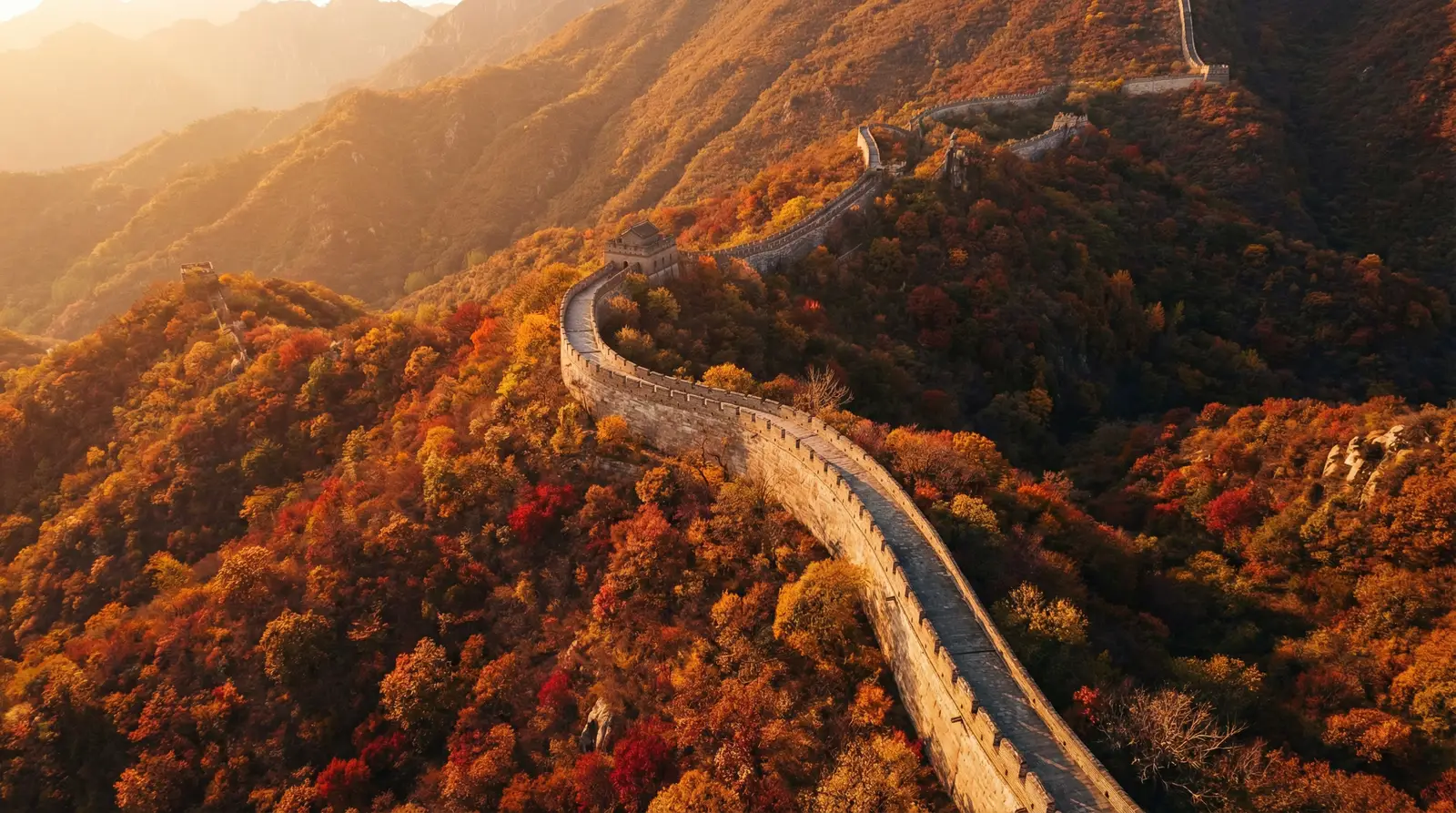 索爱w 秋日长城航拍全景